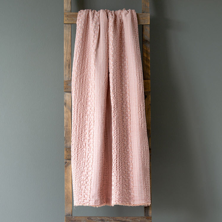 Heathered Waffle Weave Throw Faded Coral