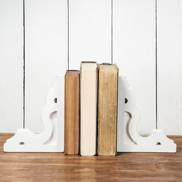 White Corbel Bookends Set/2