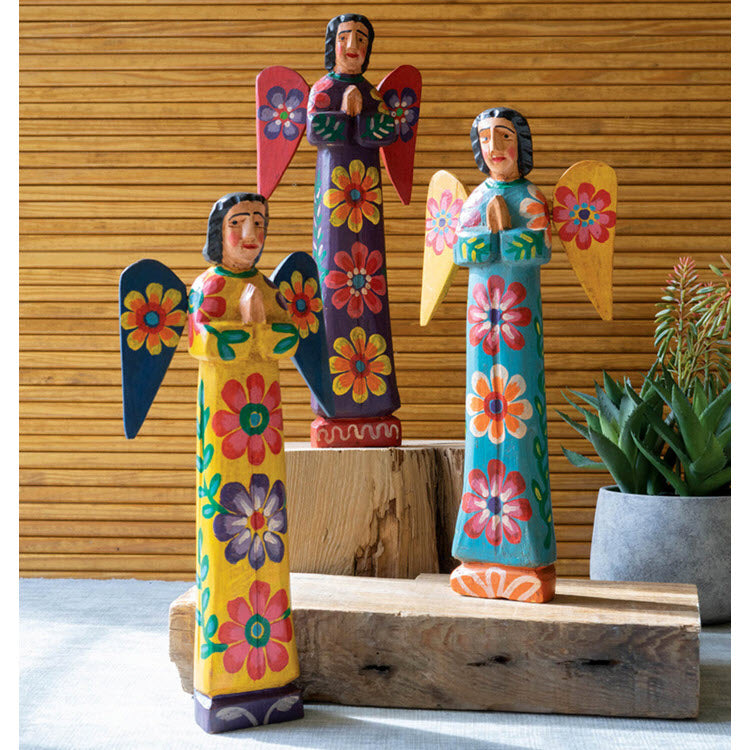 Painted Wooden Angels Set/3