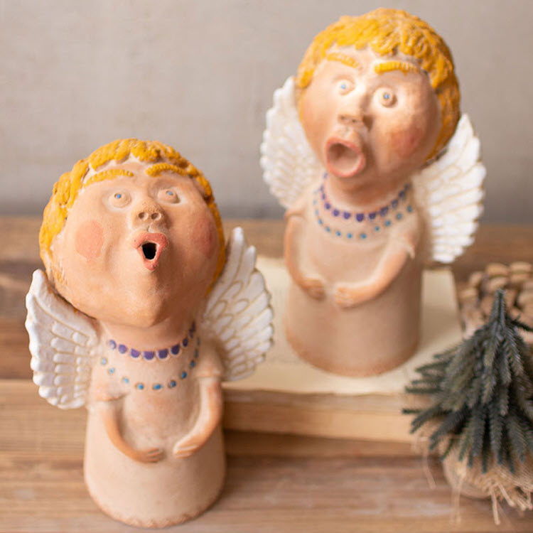 Caroling Clay Angels Set/2