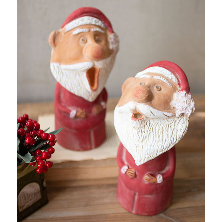Caroling Clay Santas Set/2