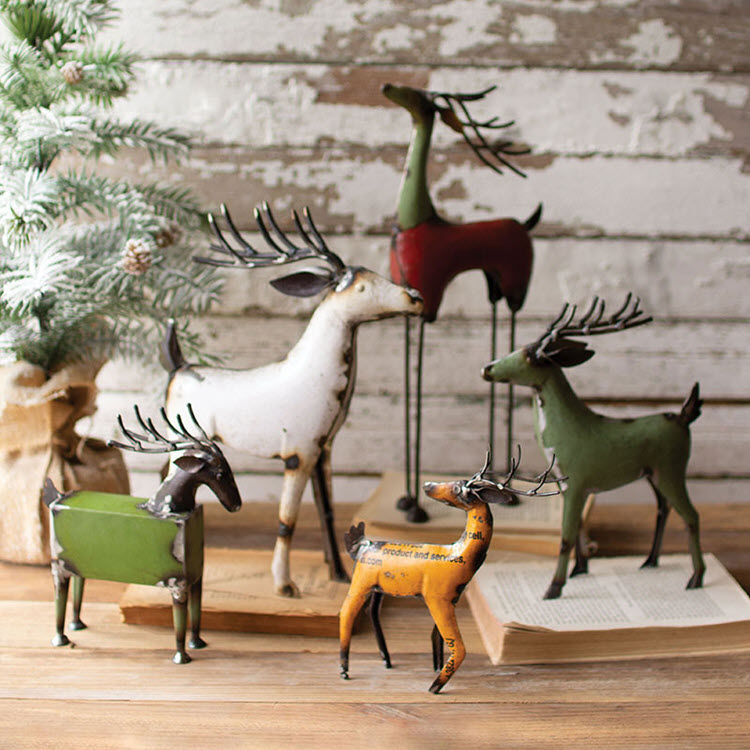 Recycled Metal Deer Set/5