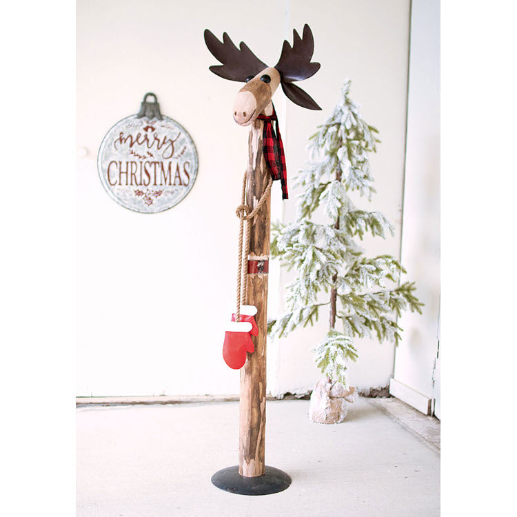 Recycled Wood and Iron Moose