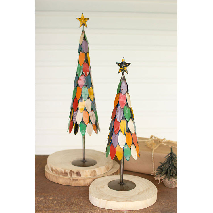 Recycled Metal Christmas Trees Set/2