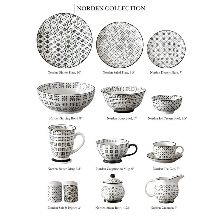 Norden Pattern Footed Mugs Set/6