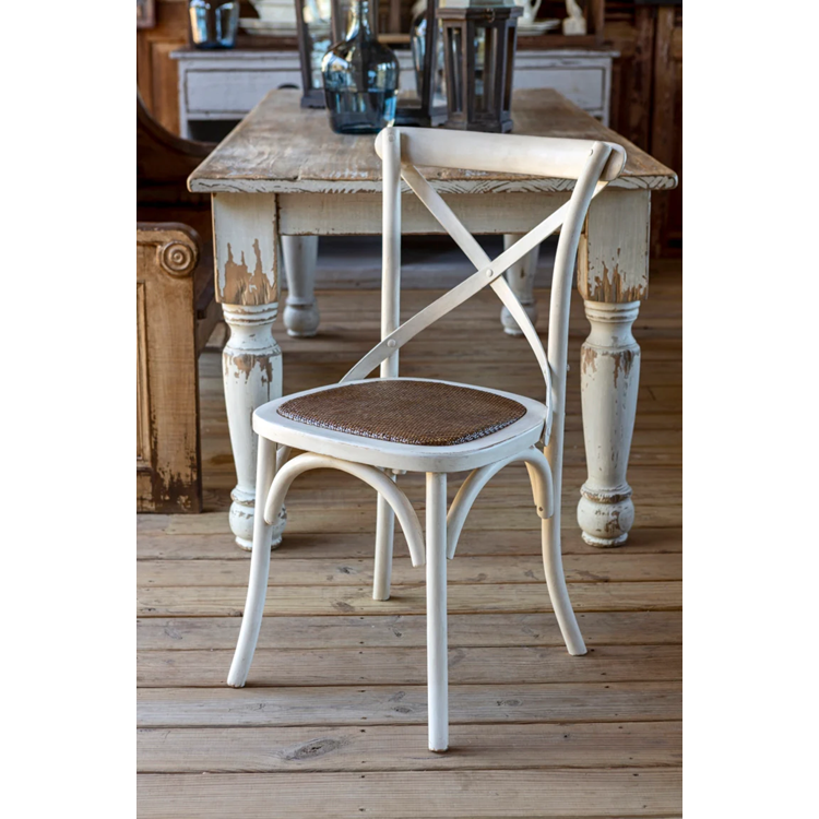 Painted Cross Back Chairs Set/2