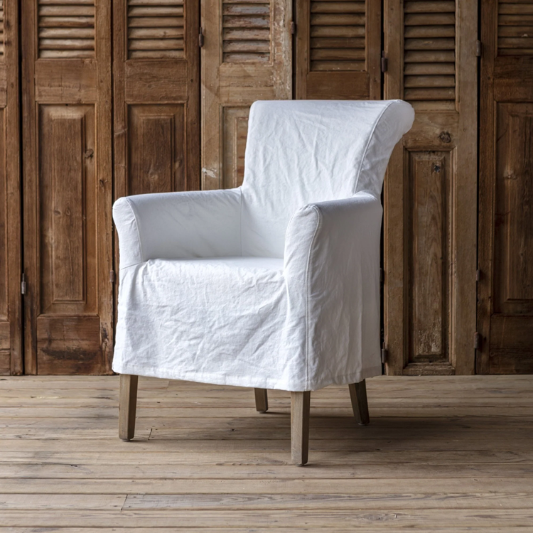 Slip Covered Chair White