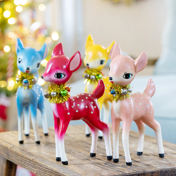 Retro Reindeer 4 Assorted Colors Set/4