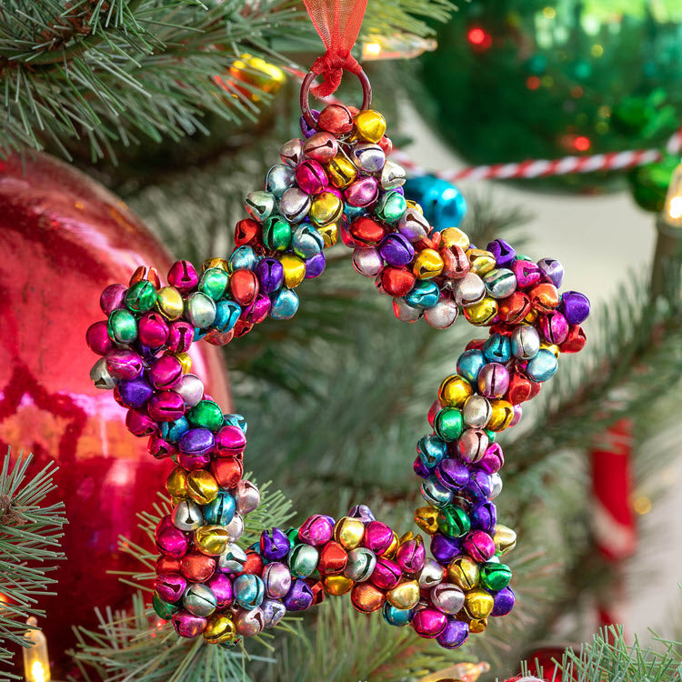 Star Shaped Jingle Bell Ornament Set/6