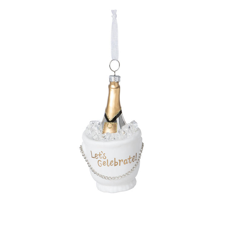 Champagne Toast Glass Ornament Set/6