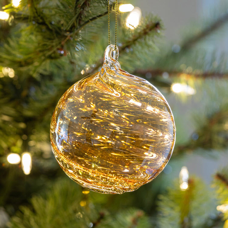 Spun Gold Glass Ball Ornament Set/8