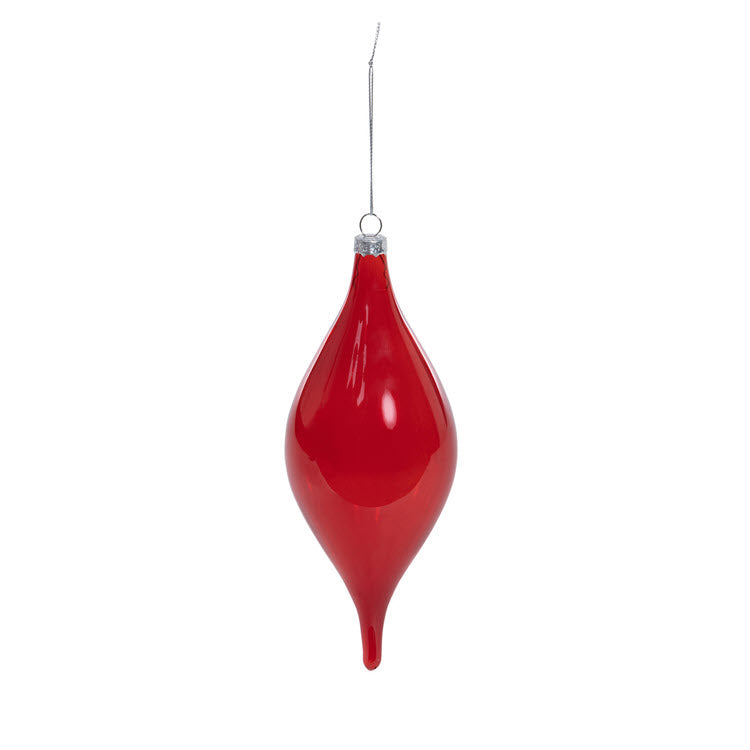 Gossamer Red Glass Finial Ornament 8.5 in Set/6
