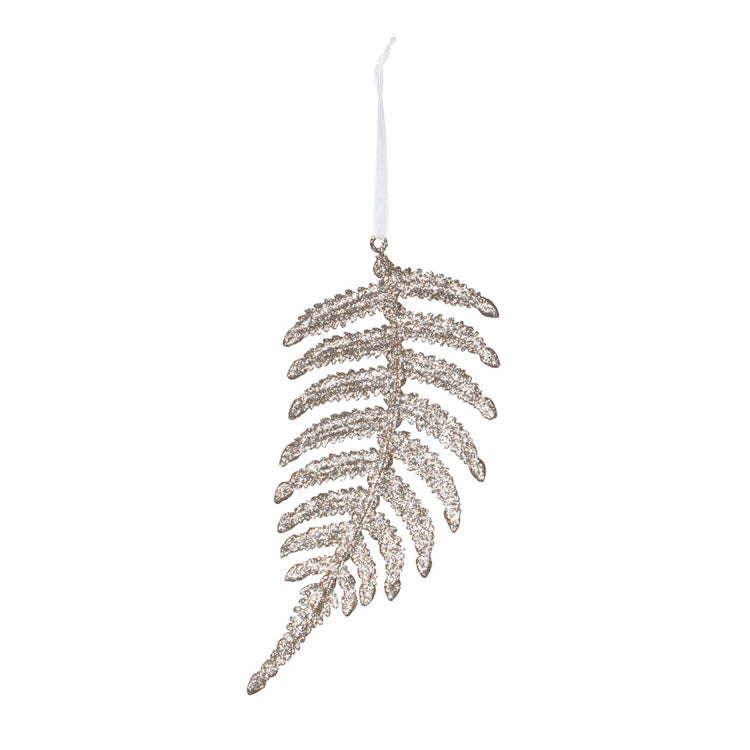 Champagne Gem Fern Frond Ornament Set/12