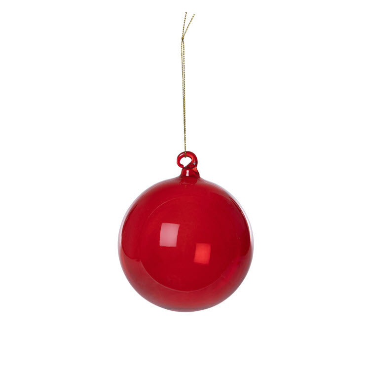 Gossamer Red Glass Ball Ornament Set/6