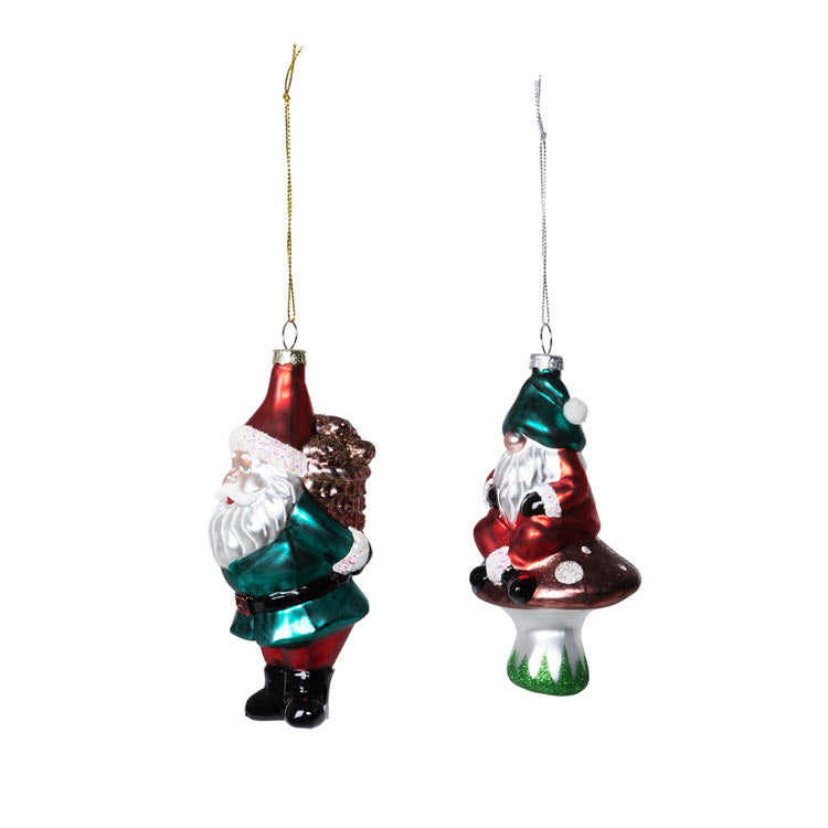 Nordic Gnome Glass Ornament 2 Assorted Styles Set/6