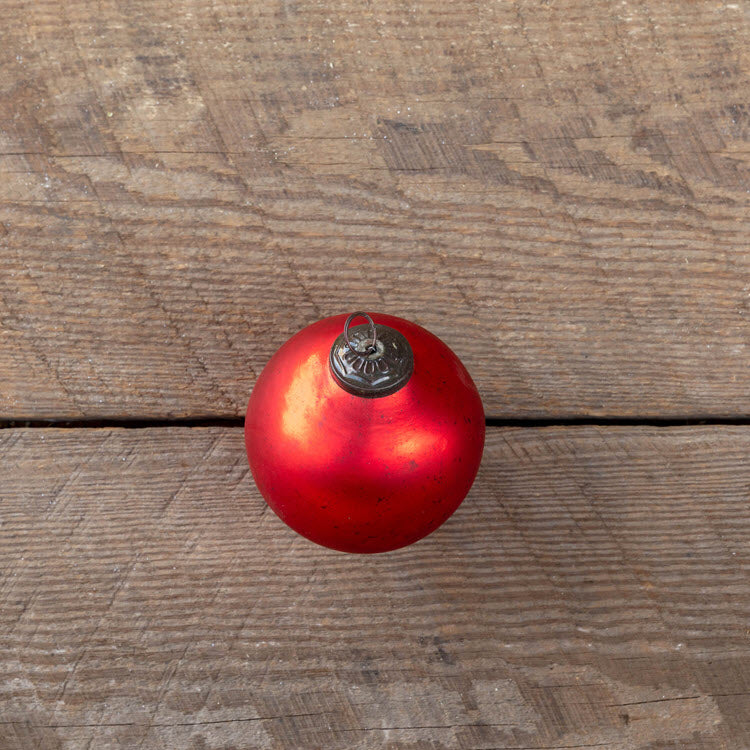 Antique Matte Ruby Glass Ball Ornament Medium Set/12