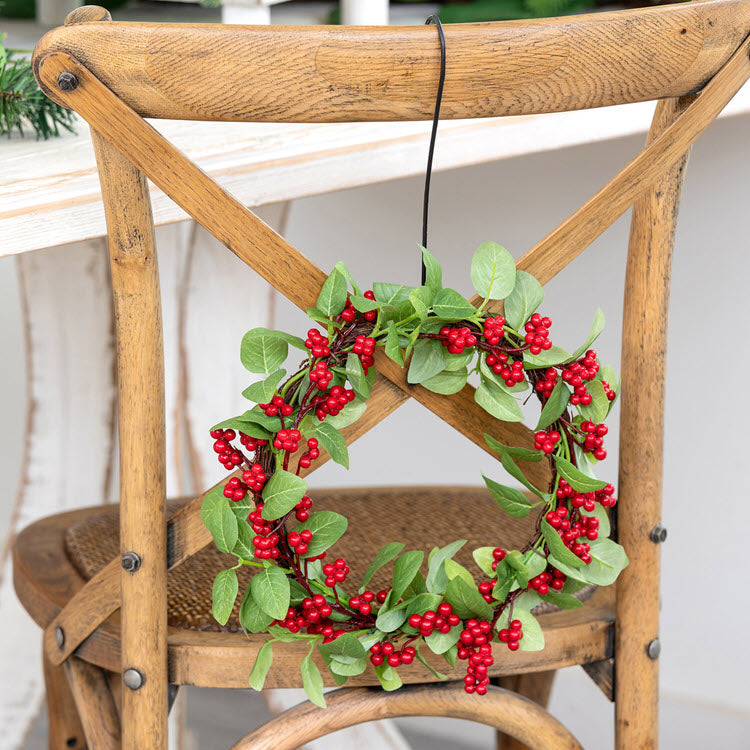 Red Berry and Bayleaf Wreath Set/8