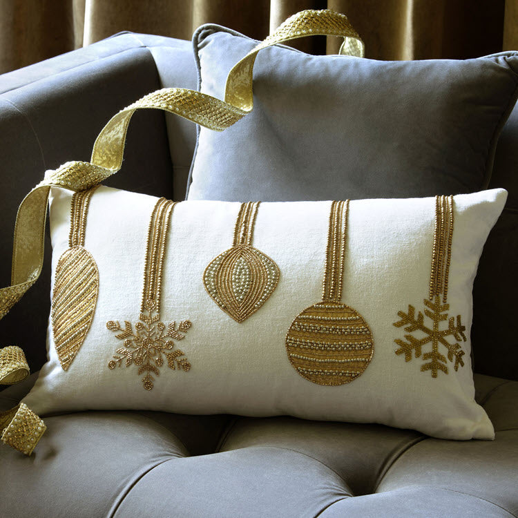 Holiday Splendor Ornaments Pillow