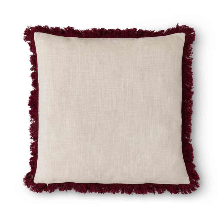 Mountain Road Appliqued Cotton Pillow