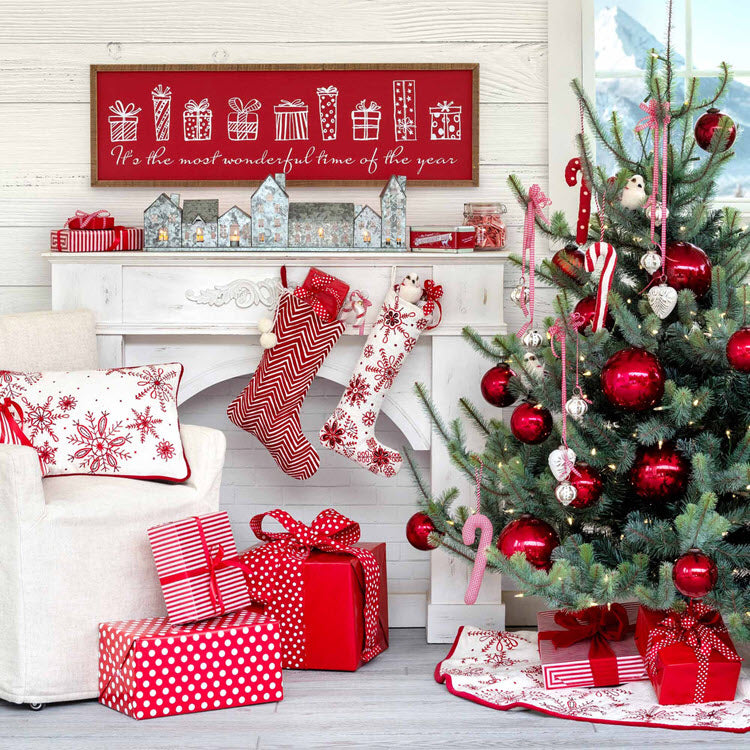 Snowflake Embroidered Cotton Pillow