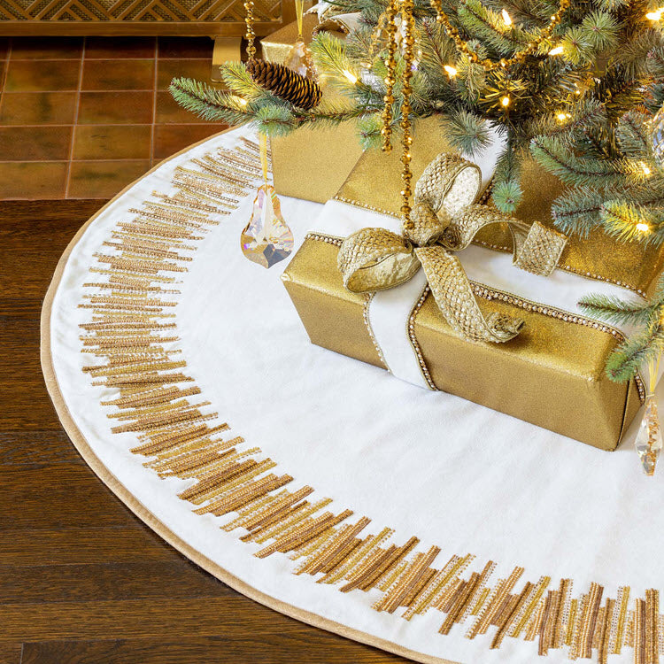 Golden Splendor Velvet Tree Skirt