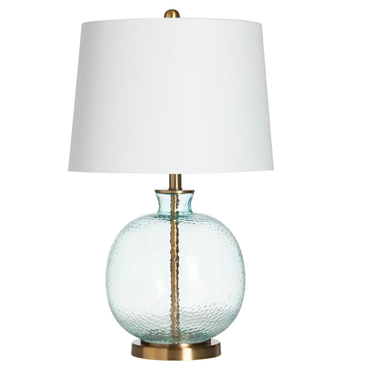 Wilde Hammered Glass Table Lamps Blue Set/2