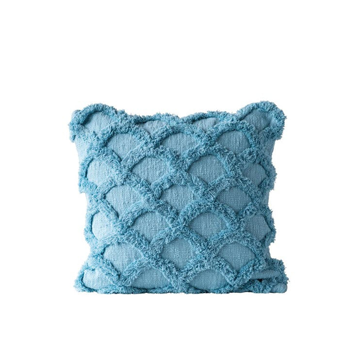 Blue Cotton Chenille Pillow