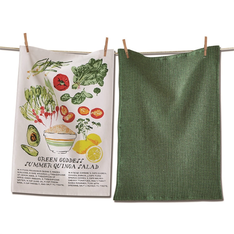 Green Goddess Salad Dishtowel Set/2 in Crate