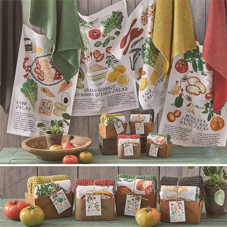 Green Goddess Salad Dishtowel Set/2 in Crate