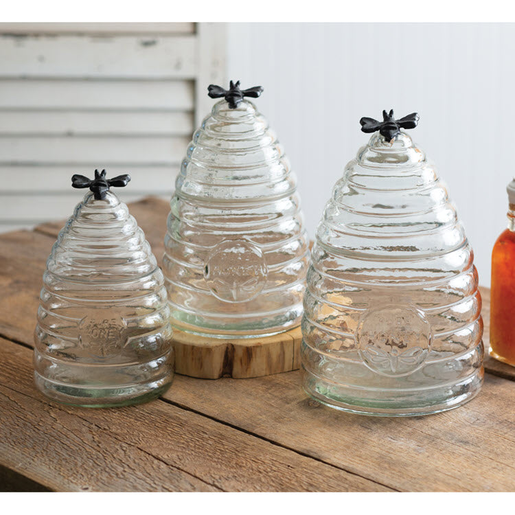 Honey Hive Glass Canister (Three Sizes)