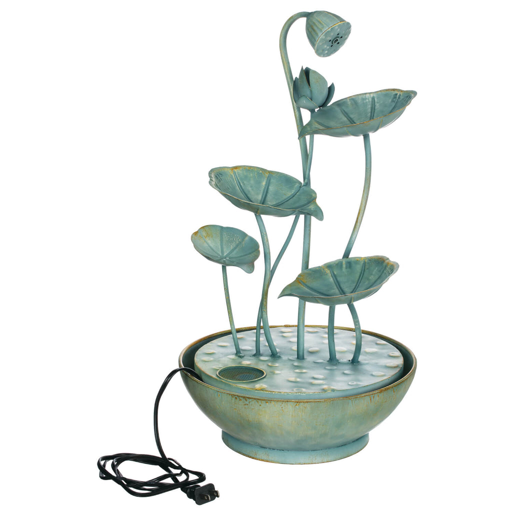 Verdigris Lily Pad Fountain