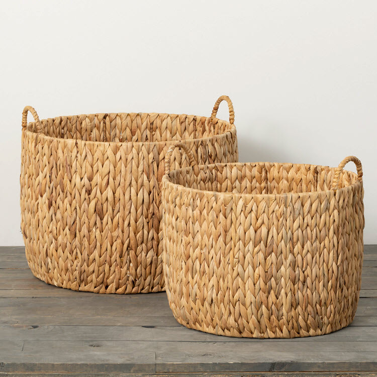 Handcrafted Fiber Baskets Set/2