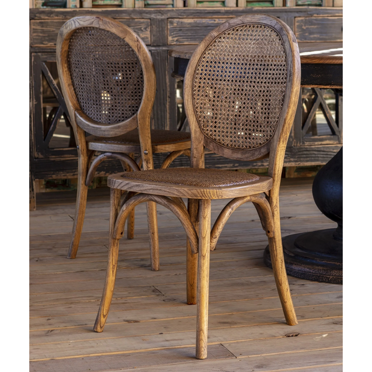 Cane Back Dining Chairs Set/2